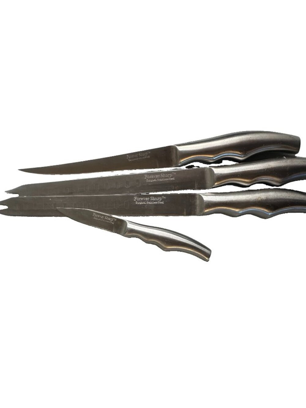Lot FOREVER SHARP Surgical Stainless Steel Knives Smooth Handles Carving Slicing